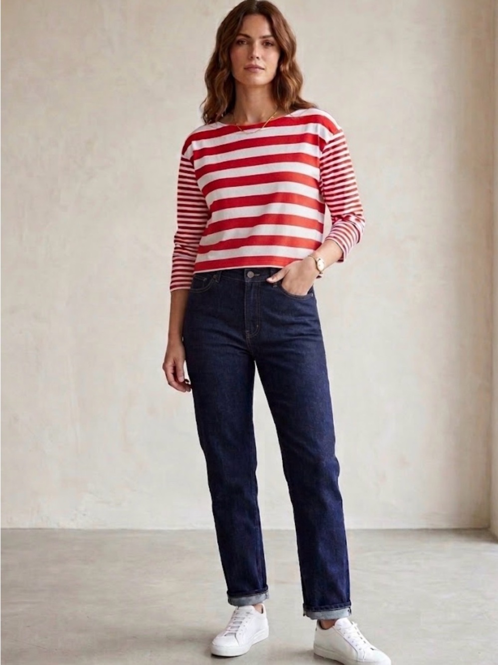 Banana Republic Striped Boatneck Top